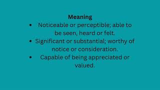 Appreciable englishlanguage meaning sentences englishvocabulary [upl. by Ioj]