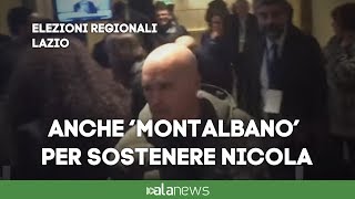 Luca Zingaretti quotMontalbanoquot al comitato elettorale del fratello Nicola [upl. by Wojak]