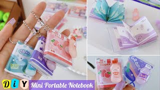 How to make mini portable notebook keychain at home  DIY mini portable notebook [upl. by Billi]