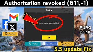 Authorization revoked 6111 Pubg BGMI authorization revoked 611 problem Fix New update ll [upl. by Mcintyre]