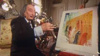 Interview de Salvador Dali signant son tableau le mur des lamentations [upl. by Sremmus]