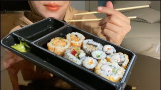 Sushi Mukbang  Sushi Deniyoruz👩🏻‍🍳💖 Türkçe Mukbang  Asmr Yemek [upl. by Edmund734]