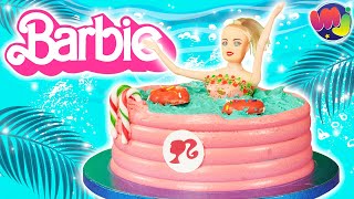 🍰 💦 TARTA PISCINA DE LA BARBIE 💕 🌴 Pastel POOL PARTY Barbie 🎂 [upl. by Annekam]