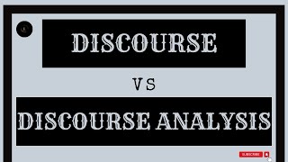 Discourse vs Discourse Analysis  Difference Between Discourse and Discourse Analysis [upl. by Iharas]