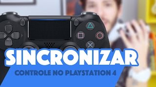 COMO SINCRONIZAR O CONTROLE DO PLAYSTATION 4 COM FIO E SEM FIO [upl. by Lindner385]