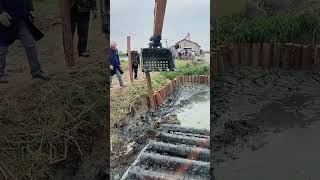 Anti seepage reinforcement process of fish pond slope [upl. by Kcuhc599]