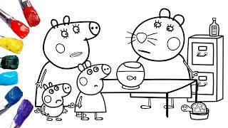 Peppa Pig Goes To The Vet   Peppa Pig Coloring Pages 1080p [upl. by Ailongam]