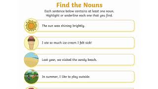 Grammar Find The nouns  Activity  Grade 12 [upl. by Galateah715]