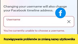 Jak naprawić błąd na Facebooku Obecnie nie możesz wybrać nazwy użytkownika Rozwiąż [upl. by Aciretehs]