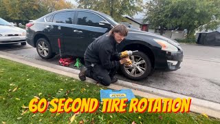 60 Second Tire Rotation FWD Car [upl. by Merriam]