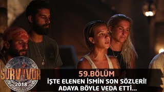 İşte elenen ismin son sözleri Adaya böyle veda etti  59 Bölüm  Survivor 2018 [upl. by Idelson898]