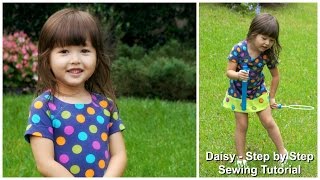 Jersey Dress  Sewing Tutorial  Girls Dress  Daisy Sewing Pattern  Frocks amp Frolics [upl. by Iloj]