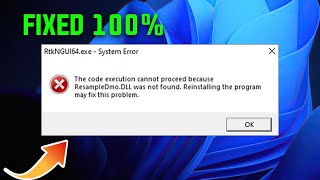 How To Fix ResampleDMOdll Missing or Not Found in Windows 1011 [upl. by Brezin]