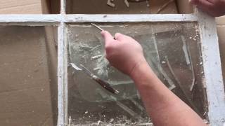 Removing Glass From An Old Window [upl. by Danforth]