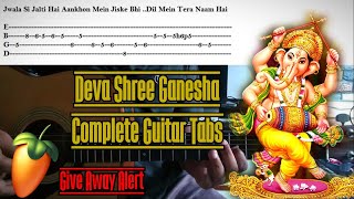 Deva Shree Ganesha Guitar Tabs  800 Subs Special  Give Away Alert  theguitarguy [upl. by Nnylecyoj]