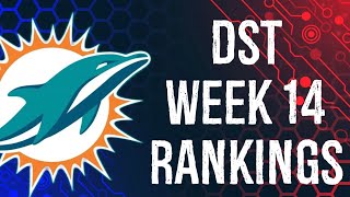 Week 14 DefenseDST Rankings Week 14 Fantasy Football [upl. by Riess]