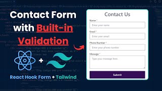 Build a Contact Us Form Using React Hook Form library [upl. by Ocram23]