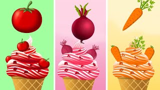 Fun with Vegetables Ice Cream 🥦🥕 Learn Vegetables  Videos for Kids  ABC Learning Club [upl. by Boniface]