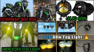 HJG 60W FOG LIGHTMERCEDES DOMINAR 400 BS6 FOG LIGHT Y MODEL👌 KARAN BIKE RIDER dominar VIRALVIDEO [upl. by Idyak]