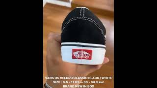 Sepatu Vans Old Skool Velcro Classic Black White Original [upl. by Auburn]