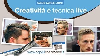 Corsi professionali di Taglio capelli uomo  Creatività e Tecnica Live capelliebenessereit [upl. by Imhskal]