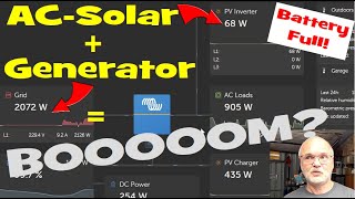 Victron Multiplus MicroInverter and Generator Where does the energy go once the battery is full [upl. by Plafker984]