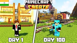 I Survived 100 Days In Create Mod Minecraft HardcoreHindi [upl. by Slein]