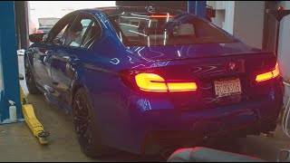 2021 BMW M5 F90 LCI  DOWNPIPES INSTALLATION  TUNING [upl. by Cence361]