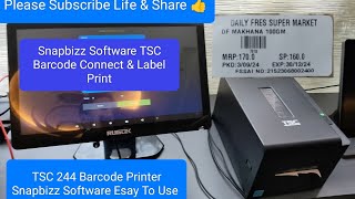 TSC 244 Barcode Printer Snapbizz Item Add amp Lable Print Kese Karte Esay Use 📞 8750633833 8700403628 [upl. by Oirelav556]