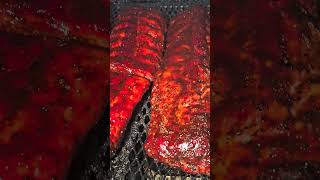 Offset smoker bbq ribs real wood  smoked ribs Full video on my channel [upl. by Savadove]