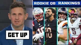 GET UP  Dan Orlovsky ranks Rookie QB redraft 1 Jayden Daniels 2 Drake Maye 3 Caleb 4 Bo Nix [upl. by Natsirt]