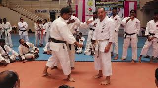 Irimi Gedan nagashi uke and counter with the same arm combination demo 2019 Kerala seminar [upl. by Paine]