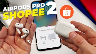 Só R 82 REAIS AIRPODS PRO 2 réplica PERFEITA da SHOPEE com GARANTIA da APPLE  unboxing [upl. by Llirrehs]