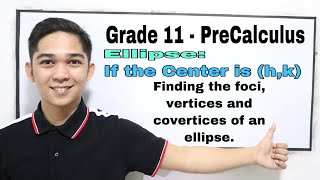 PreCalculus  Ellipse  If the Center is hk find the foci vertices and covertices [upl. by Weixel]