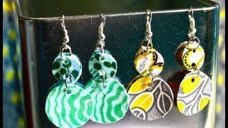 DIY Fabric Dangle Earrings [upl. by Lenox]