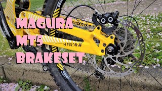 Magura MT5 Brakes amp Storm HC Rotor Unboxing  Installation [upl. by Dedrick]