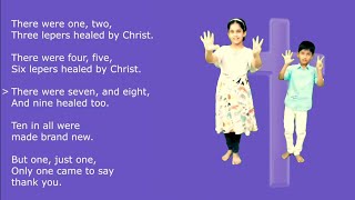 Ten Lepers healed by Christ  Sunday school action song with lyrics KidsBibleMeet [upl. by Ciryl560]