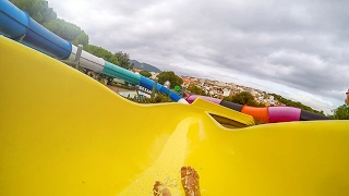 Marineland Catalunya  Yellow Super Slalom Waterslide Onride POV [upl. by Miche]