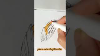 How to Draw Corn easy  Step by Step  corn fruit sanaiya studio [upl. by Mccallum797]