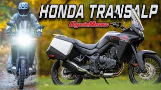 AllNEW Honda Transalp First Ride  Cycle News [upl. by Ahsikad]