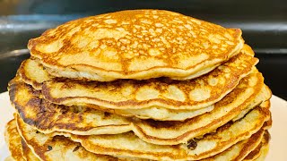 Pancakes de avena y plátano para niños receta saludable para la familia también [upl. by Emmet]