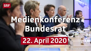 Medienkonferenz des Bundesrats  22 April 2020  SRF News [upl. by Lledo]