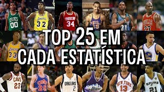 QUIZ o TOP 25 de TODOS OS TEMPOS em cada ESTATÍSTICA [upl. by Ollopa658]