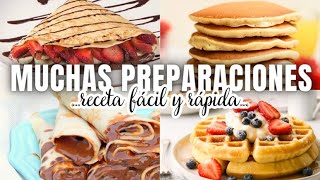 Waffles Hotcakes Panqueques y Crepas ✅ Receta fácil y rápida  Denni Lizana [upl. by Atse328]