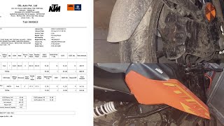 KTM Duke 250 font brake pad replacement at service centre [upl. by Peyter]