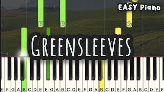 Greensleeves Easy Piano Piano Tutorial Sheet [upl. by Duyne]