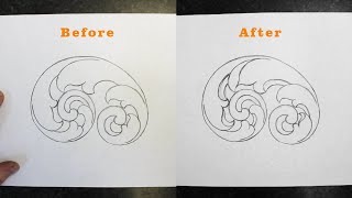 How to draw scroll designs leaf foldovers [upl. by Volnay]