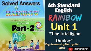 6th English Rainbow Part2 Unit1quotThe Intelligent Donkey Work book with Activities keyans [upl. by Assiren255]