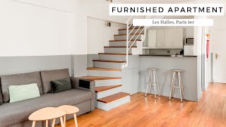 Furnished Paris Apartment For Rent 2 Bedrooms  Les Halles Rue des Lombards 1st District  61709 [upl. by Phila]