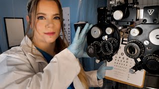 ASMR Hospital Optometrist Eye Exam  Refraction Testing Face Measuring [upl. by Ylak827]